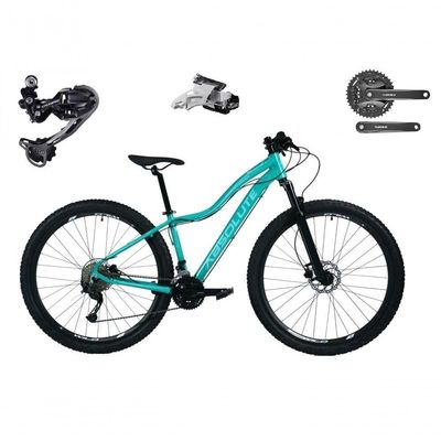 Bicicleta Aro 29 Absolute Hera Câmbios Shimano Deore E Altus 27v Freio Hidráulico K7 Garfo C-trava Verde Tam: 15