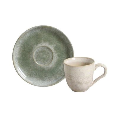 Conjunto De Xícara De Cafezinho Com Pires 06 Peças Bio Moss Porto Brasil