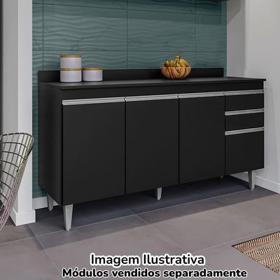 Tampo Para Balcao 150 Cm Bp Preto Eratto Moveis Preto
