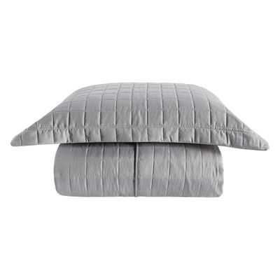 Cobre Leito Matelassê Percal 300 fios Basic Solteiro 02 Peças 100% Poliéster - Cinza