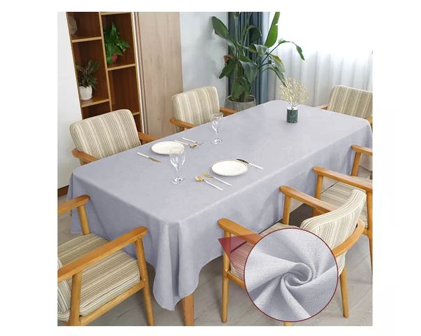 Toalha de mesa 10 Lugares Retangular Rústico 3,00m Cinza