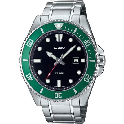Relógio Casio Masculino Ref:Mdv-107d-3avdf Duro Diver Prateado