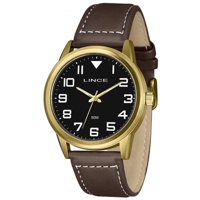 Relógio Lince Masculino Ref: Mrch250l46 P2nb Casual Dourado