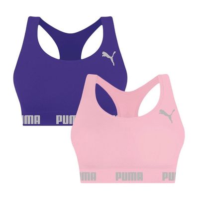 Kit 2 Tops Puma Nadador Sem Costura Feminino P / Roxo/Rosa