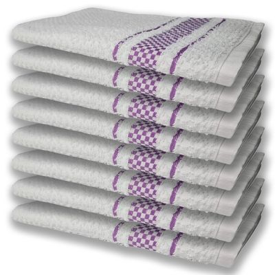 8 Panos de Prato Atoalhado Felpudo 370g/m² Premium Roxo