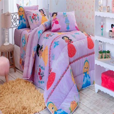 Jogo de Cama Solteiro Infantil Happy Day Lady Duplo 3 Pçs