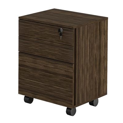 Escritório Completo com Mesa Angular Armário Alto Balcão e Gaveteiro Moon MDP Nogal - Gran Belo