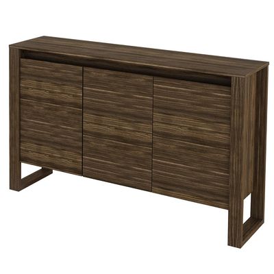 Escritório Completo com Mesa Angular Armário Alto Balcão e Gaveteiro Moon MDP Nogal - Gran Belo
