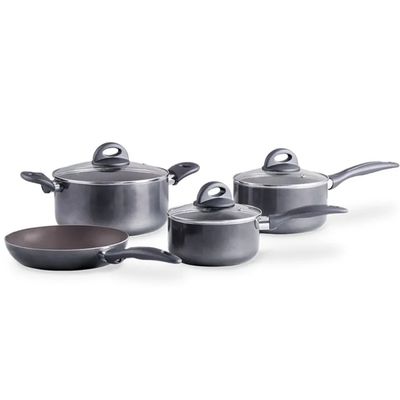 Jogo de Panelas Smart Plus Cinza Antiaderente Ceramic Life 4 Peças - Brinox 4791/113