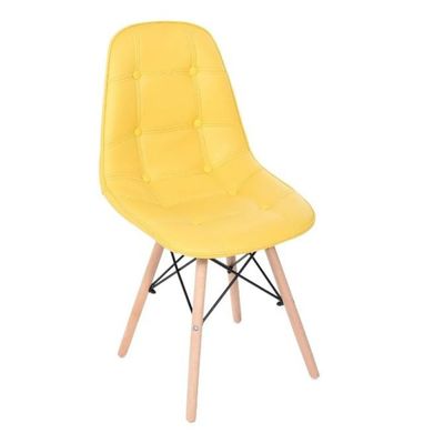 Cadeira Decorativa Eiffel Charles Eames DSW Botonê E03 Amarelo - Lyam Decor