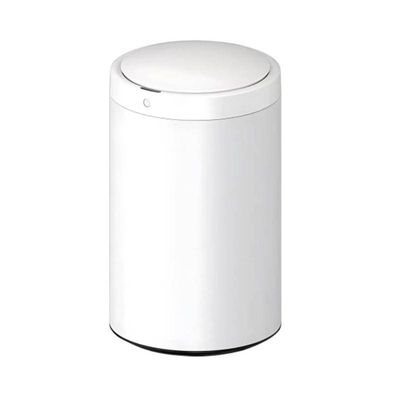 Lixeira Automática Redonda Inox Branco 40 Litros com Sensor