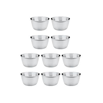 Ramekin Tigela Inox Sobremesa Mini Bolo Sufle Molho 120ml 10un