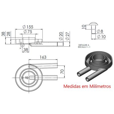 Queimador Duplo Fogão Industrial de Ferro Fundido N05 15,5cm