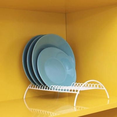 Suporte Para Pratos  Aço  Branco - Comporta de 15 a 17 Pratos