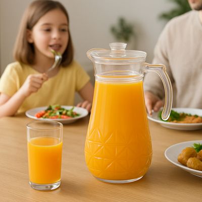 Jarra de Vidro com Tampa 1.7 Litros para Suco, Água e Bebidas – Mesa Posta