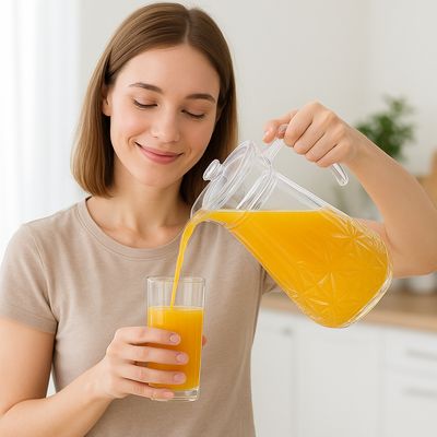 Jarra de Vidro com Tampa 1.7 Litros para Suco, Água e Bebidas – Mesa Posta
