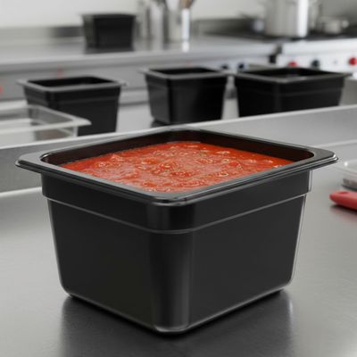 Cuba Gastronorm 1/6 100mm Preta em Polipropileno