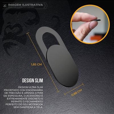 Protetor de Privacidade para Câmera - Ultra Slim 0,7mm, Deslizante e Universal para Notebook, Tablet e Smartphone - Gshield