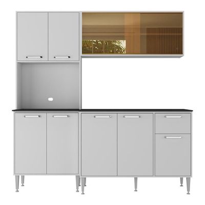 Armário De Cozinha Compacta Com Balcão Para Pia Siena Multimóveis Mp2217 Branco Branco