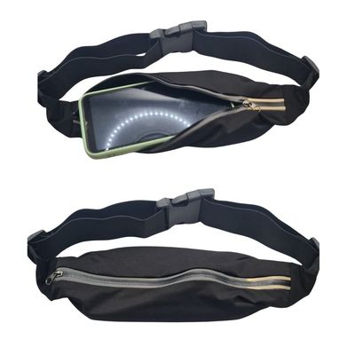 Pochete Esportiva Corrida Slim Impermeável Ajuste na Cintura Saída para Fone de Ouvido Único / Preto