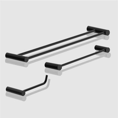 Kit Acessórios Para Banheiro Preto Fosco 3 Peças Grego Metal 2040or