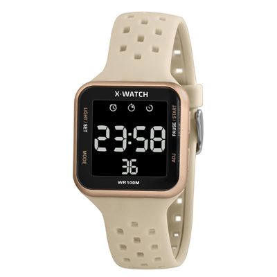 Relógio X-Watch Feminino Ref: Xlppd033w Pxtx Retangular Digital
