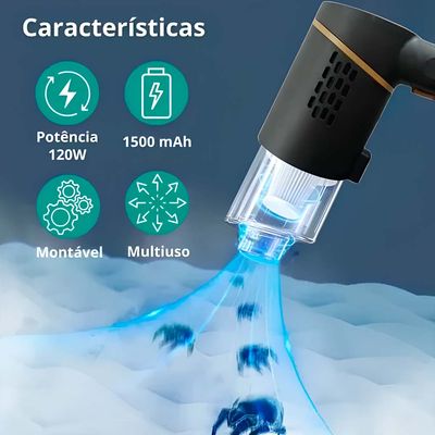 Mini Aspirador Recarregável Portátil Veicular XC-209
