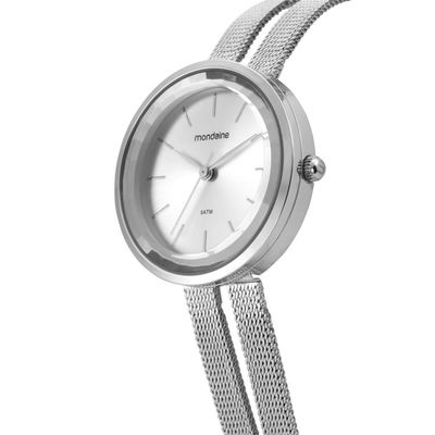 Relogio Mondaine Feminino Ref: 32924l0mvne2 Fashion Mesh Prateado