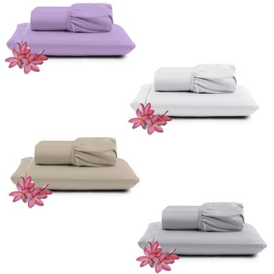 Kit Jogo de Cama Lençol Solteiro Pratik 2 Peças com 4 Un. Cores 2 - 100% Poliéster