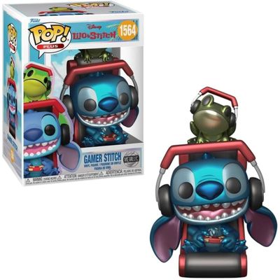 Boneco Funko Pop Plus Stitch Gamer Metálico Lilo & Stitch
