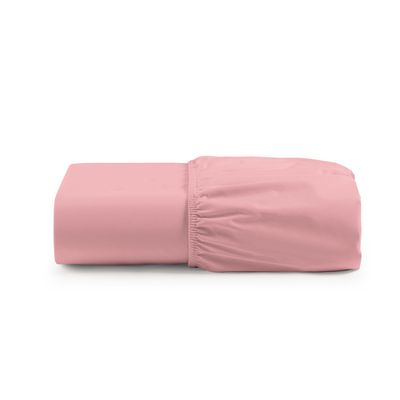 Lençol de Baixo Casal Queen Avulso Com Elástico Luiza Algodão Percal 180 Fios - Rosa