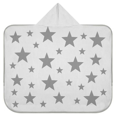 Toalha Baby C/ Capuz Tecebem Estampada Kinder Filipa 70cmx90cm Cinza