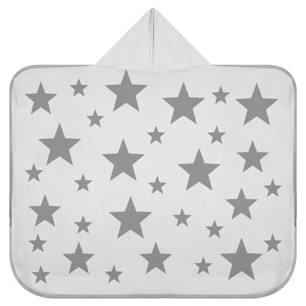 Toalha Baby C/ Capuz Tecebem Estampada Kinder Filipa 70cmx90cm Cinza