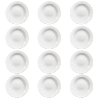 Prato Fundo Plus Branco de Cerâmica 21,5cm 12 Unidades - Biona 141993