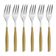JOGO DE 6 GARFOS BUGATTI PARA SOBREMESA DOURADO GLAMOUR GLDR-02117