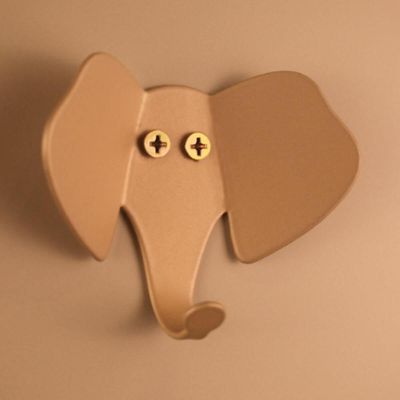 Cabideiro de Parede Elefante Dourado Gancho Pendurar Roupas Decorativo Luft Masutti