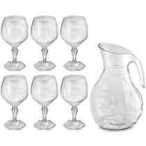 Kit Jarra 2,3L E 6 Taças 350ml Água Suco UZ