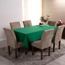 Toalha de Mesa Basic Lisa Oxford Decoração 2,50m x 1,40m para 8 Lugares - Verde