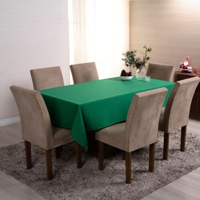 Toalha de Mesa Basic Lisa Oxford Decoração 2,50m x 1,40m para 8 Lugares - Verde