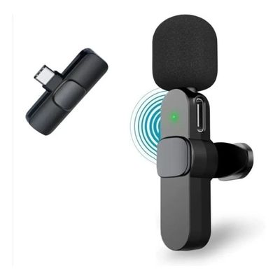 Microfone Lapela Sem Fio Tipo C Bluetooth P/ Celular Android