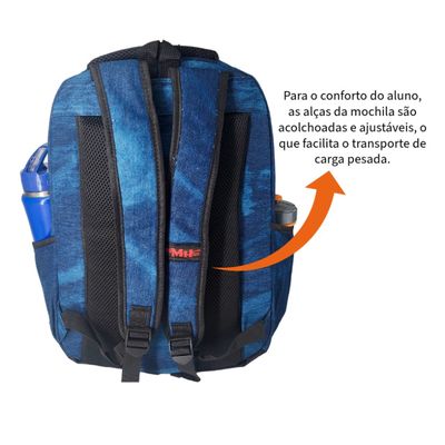 Mochila Escolar Feminina Notebook 15 Bolsa Reforçada Cores M / AZUL