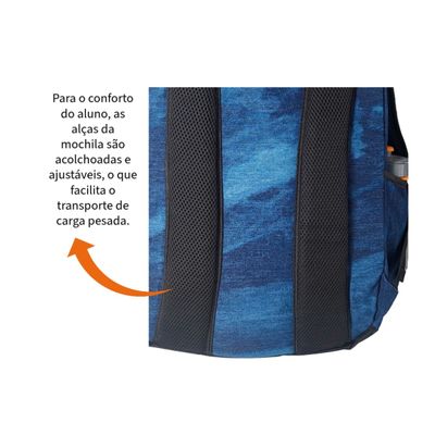 Mochila Escolar Feminina Notebook 15 Bolsa Reforçada Cores M / AZUL