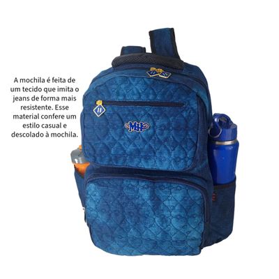 Mochila Escolar Feminina Notebook 15 Bolsa Reforçada Cores M / AZUL