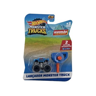 Carrinho Hot Wheels Mini Lançador Monster Truck Azul - Fun