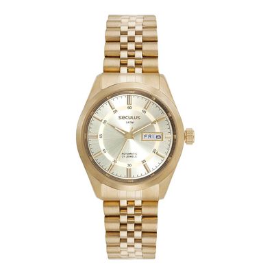 Relógio Seculus Masculino Ref: 77361gpsvda4 Automático Dourado