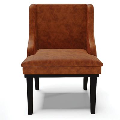 Cadeira Decorativa Sala de Jantar Base Fixa de Madeira Firenze PU Nozes/Preto G19 - Gran Belo