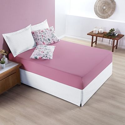Jogo Cama Lençol Celi Queen Micropercal Estampado 200 Fios 3 Peças Bothanica Floral Rosa