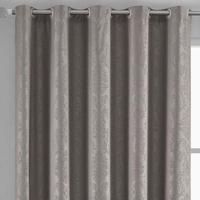 Cortina Iza Jacquard Estampado Floral 2,00x1,60m Sala Quarto Varão 2M - Cáqui