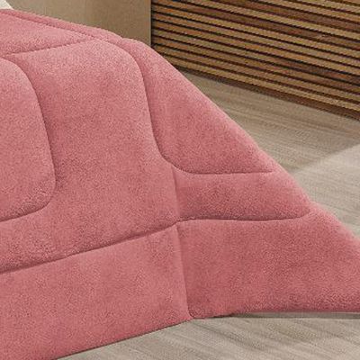 Coberdrom Robust Queen Manta Soft Sherpa Lã de Carneiro Pesado Grosso 1 Peça - Rosa