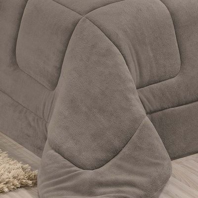 Coberdrom Robust Solteiro Manta Soft Sherpa Lã de Carneiro Pesado Grosso 1 Peça - Cinza